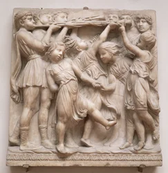 Trąbiące anioły, płaskorzeźba z kantorii, ok. 1432-38 (marmur)